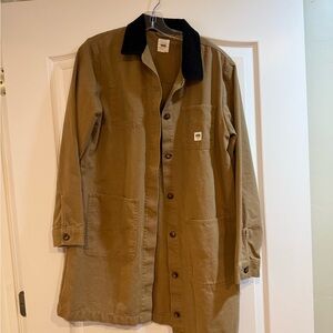 Vans Brown Long Shirt Jacket with Black Corduroy Collar